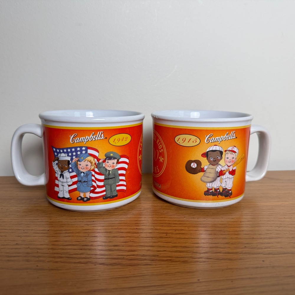 Campbell Kids 100 Years Anniversary Mugs Set of 2 Campbell Soup‎ Co Collectible